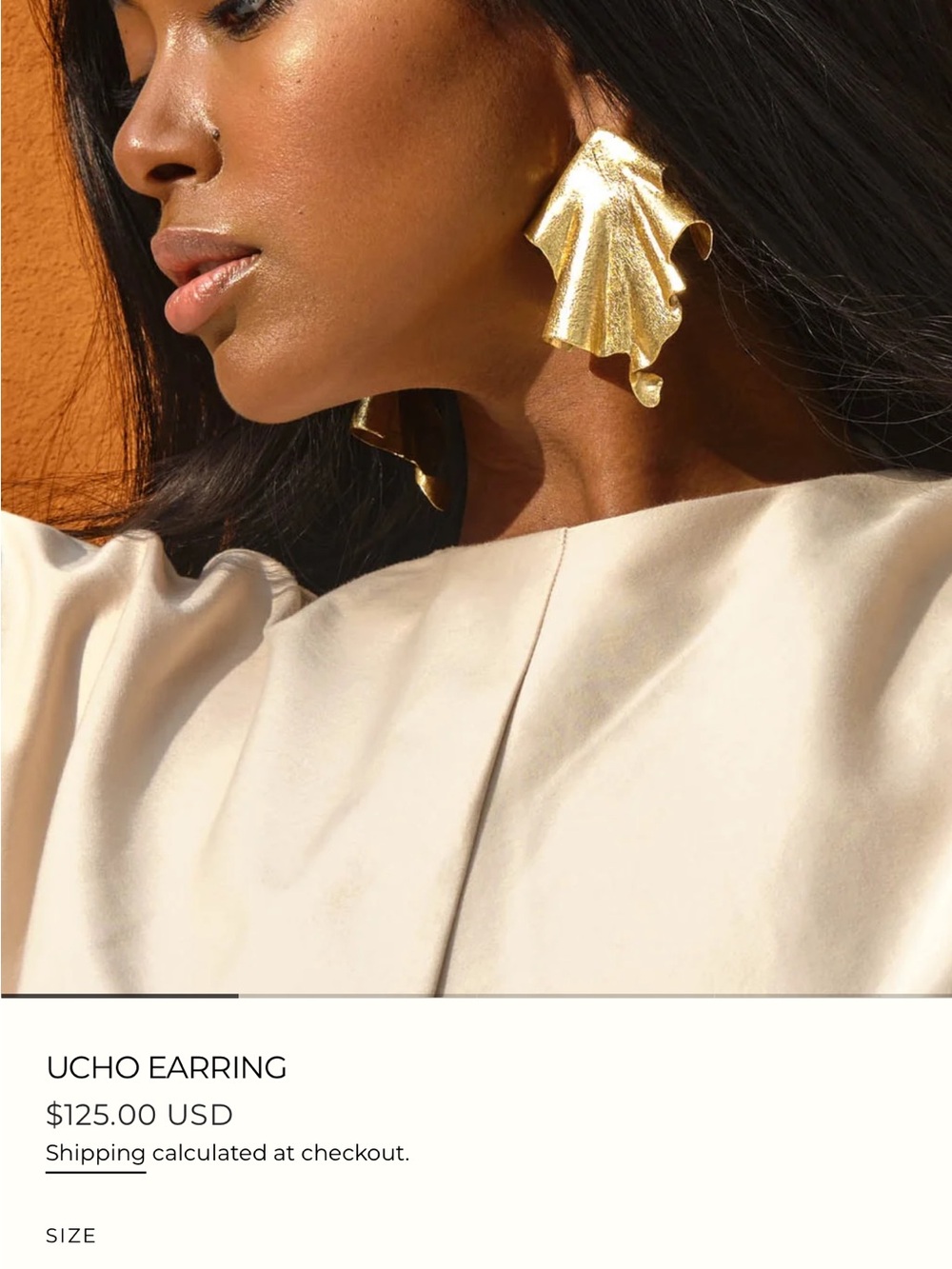 Andrea Iyamah Gold Draped Sculptural Earrings